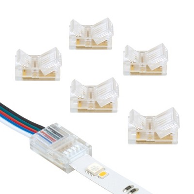 Armacost Lighting 5 Pin LED Strip Light RGB+W Wire to Tape Connector 6pk Light Accessory