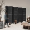 Gulches 8-Panel Black Louvered Partition, Versatile Room Divider - 3 of 4