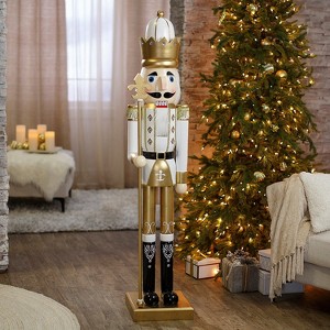 Fun Express Giant Classic Wood Holiday Nutcracker with Scepter, 5 Ft - 1 of 4