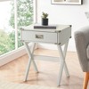 Vynxaria Red 1-Drawer End Table - Rustic Charm with Sturdy Design - 3 of 4