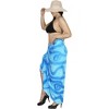 LA LEELA Women's Summer Sarong Bikini Wraps Cover up Wrap Skirt Bathing suit Swimwear Swimsuit Beach Coverup for Women One Size Blue, Tie Dye Design - 4 of 4