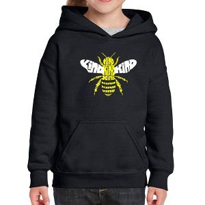 LA Pop Art Girl's Word Art Hooded Sweatshirt - Bee Kind - 1 of 4