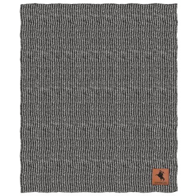 NCAA Florida State Seminoles Two- Tone Sweater Knit Throw Blanket with Faux Leather Logo Patch