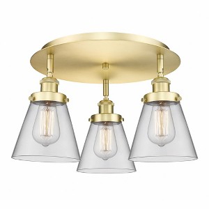 Cone - 3 Light Flush Mount In Art Deco Style-9.25 Inches Tall and 18 Inches Wide - 1 of 1