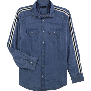 I.N.C International Concepts Mens Mavida Button Up Shirt, Blue, Medium - 1 of 1