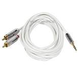 Monoprice Audio Cable - 10 Feet - White | Stereo Male to RCA Stereo Male Gold Plated Cable for Mobile