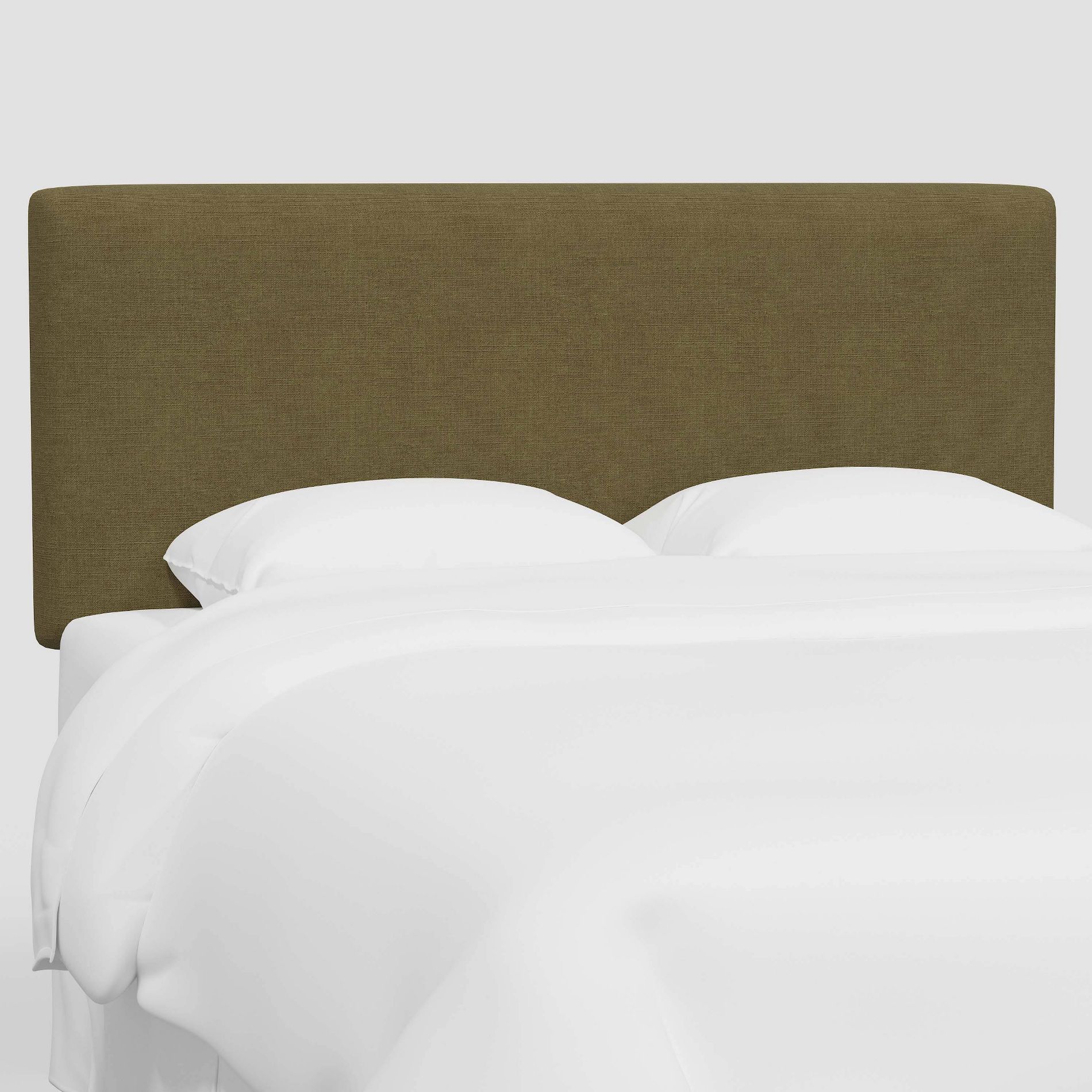 California King Olivia Headboard in Linen Olive - Threshold™: Modern Rectangular Design, Pine Frame, Freestanding