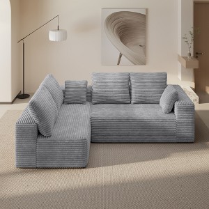 WJSHome 104" Modular Sectional Cloud Couch, Boneless Sofa with Deep Seat, Comfy Fluffy Couch with L-Shaped Chaise,Left-Facing Chaise - 1 of 4