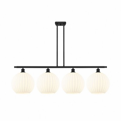 White Venetian - 4 Light Stem Hung Island In Modern Style-14 Inches Tall and 50.25 Inches Wide