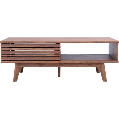 Rori 1 Shelf Coffee Table - Walnut - Safavieh