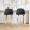 KWPZQEB Counter Height Bar Stools Set of 2, Modern Counter Stools with Backrest and Footrest, Upholstered Barstools for Kitchen Island - 3 of 4