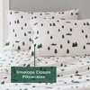 SUGIFT Green Trees & Trucks 3-Piece Flannel Sheet Set – Twin, Full, Queen, King Sizes - 3 of 4