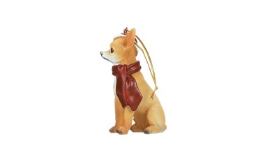 Festive Chihuahua Holiday Ornament with Santa Hat and Scarf