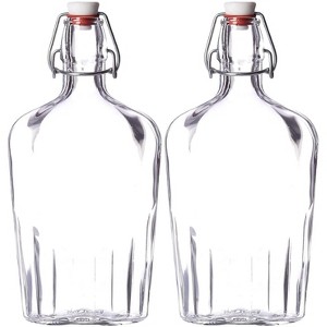 Bormioli Rocco Fiaschetta Glass 17 Ounce Hermetic Pocket Flask, Set of 2,Clear - 1 of 4
