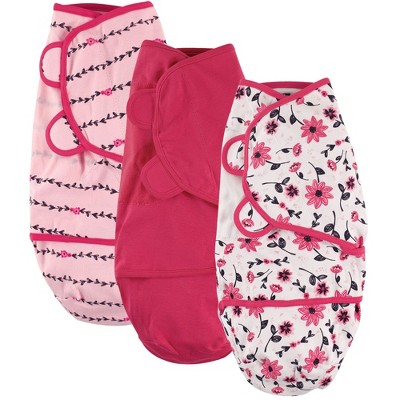 Hudson Baby Infant Girl Cotton Swaddle Wrap, Botanical, 0-3 Months