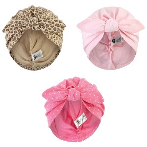 Hudson Baby Baby Girl Turban Cotton Headwraps, Leopard, One Size - 1 of 4