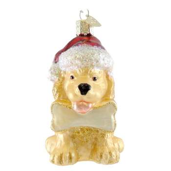 Old World Christmas 3.75 In Jolly Pup Ornament Dog Bone Personalize Tree Ornaments