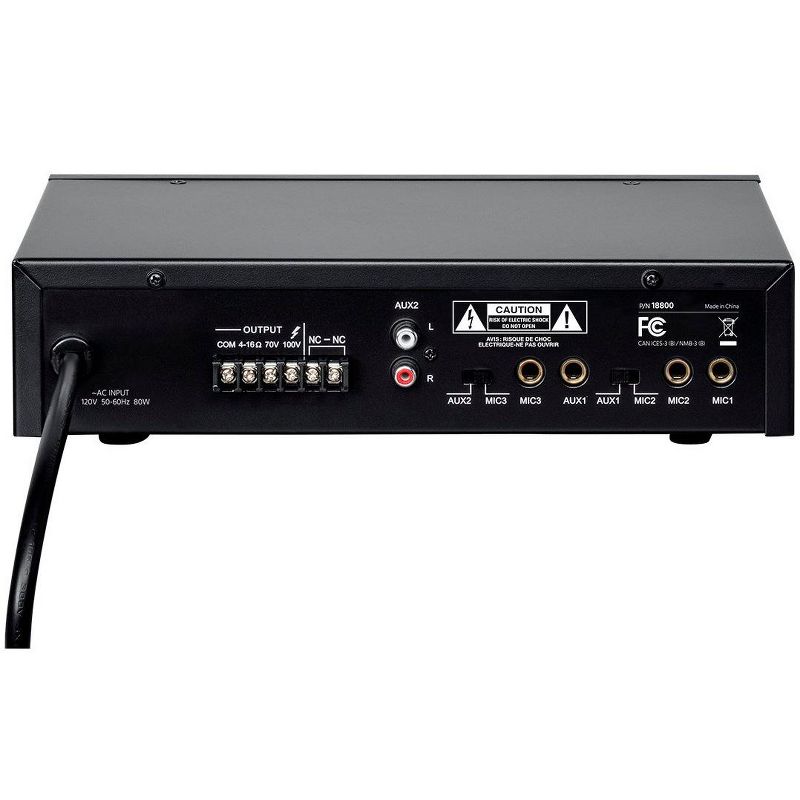 Monoprice Commercial Audio 60W 3ch 100/70V Mixer Amp (No Logo), 4 of 6