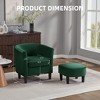 Velvet Accent Chair with Ottoman, Modern Barrel Chair Armchair for Living Room, Bedroom - 3 of 4