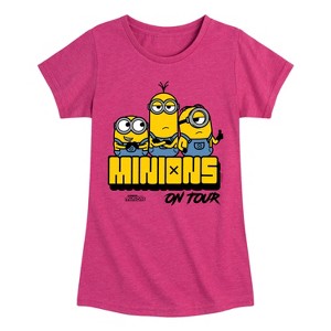 Girls' - Despicable Me Minions - Minions On Tour Fitted Short Sleeve Graphic T-Shirt - 1 of 4