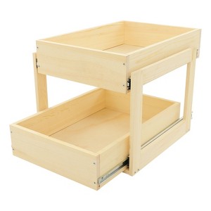 YIYIBYUS 2 Tiers Kitchen Cabinet Organizer, Wooden Pull-out Drawer Shelves Storage - 1 of 4
