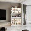 FUFU&GAGA Modern Display Cabinet with 3 LED Lighting,Dimmable Bookcase with Touch Control,Glass Doors & Drawers,Home Office Storage Unit - 3 of 4