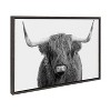 23 x 33 Sylvie Highland Cow Portrait Framed Canvas by Amy Peterson Gray -  Kate & Laurel All Things Decor