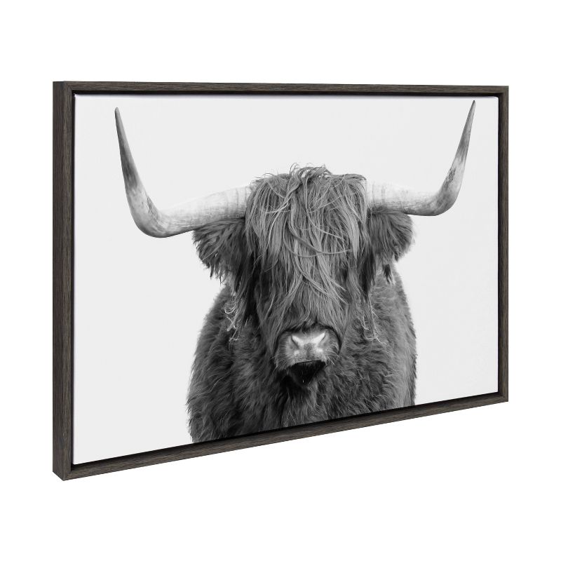 23&#34; x 33&#34; Sylvie Highland Cow Portrait Framed Canvas by Amy Peterson Gray - Kate &#38; Laurel All Things Decor, 3 of 7