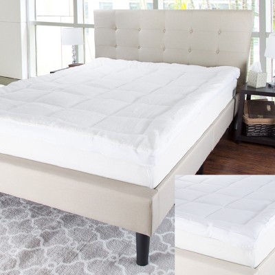Hastings Home Mattress Topper - 3-Inch Down Alternative Mattress Pad with Reversible Microfiber Cover