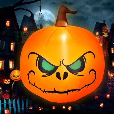 Costway 4 FT Halloween Inflatable Pumpkin Large Blow up with Build-in LED Light