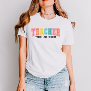 Simply Sage Market Teacher Bright Varsity Short Sleeve Tee - 1 of 4