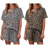 Ekouaer 2 Pack Womens Pajama Sets Short Sleeve Top with Shorts Soft Comfy Loungewear Sleepwear - 3 of 4