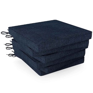 Costway Outdoor Chair Cushion Set of 2/4/6 Waterproof Fade-Resistant Olefin Seat Cushions Brown/Navy/Gray/Black - 1 of 4