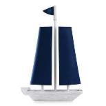 Moulded Sail Boat Table Lamp with Two U-Shaped Shades Blue/White - StyleCraft