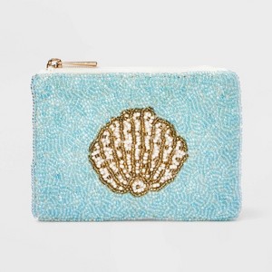Beaded Seashell Zip Pouch - A New Day™ - 1 of 4