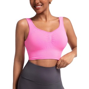 Women’s Longline Sports Bra Crop Tank with Built-In Pads - 1 of 1
