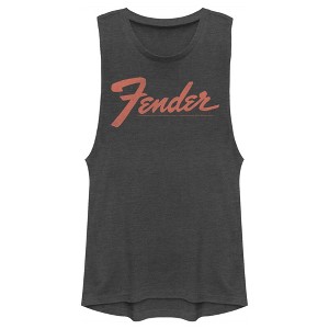 Juniors Womens Fender Classic Logo Festival Muscle Tee - 1 of 4