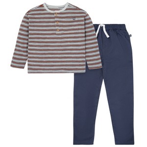 Modern Moments by Gerber Toddler and Kids Boys' 2-Piece Henley Top and Pant Set - 1 of 4
