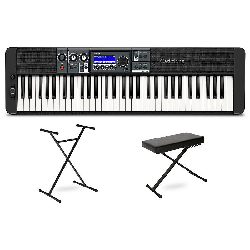 Casio Casiotone CT-S500 Portable Keyboard With Stand and Bench, 1 of 7