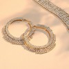 SOHI Women's Silver Bling Hoop Earrings - 2 of 3