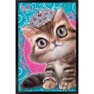 Trends International Animal Club - Kitten in a Tiara Framed Wall Poster Prints - 1 of 4