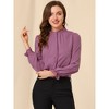 INSPIRE CHIC Women's Button Down Ruffle Collar Long Sleeve Chiffon Shirt - 2 of 4