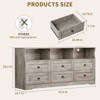 6 Drawer Bedroom Dresser with Charging Station, 63" Wide Farmhouse Dresser Tv Stand with Open Shelf, Wood Closet Organizer, - 2 of 4