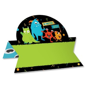 Big Dot of Happiness Monster Bash - Little Monster Birthday Party or Baby Shower Tent Buffet Card - Table Setting Name Place Cards - Set of 24 - 1 of 4