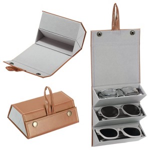 Unique Bargains Foldable 3-slot Travel Sunglasses Eyewear Organizer - 1 of 4