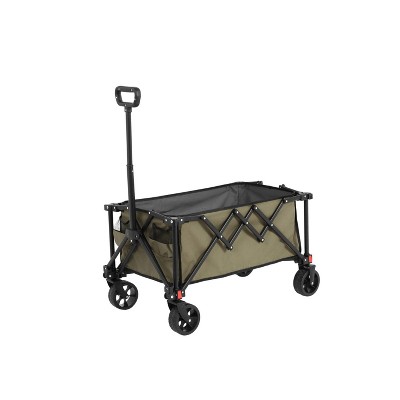 Folding Wagon Cart with All Terrain Wheels, Heavy Duty Utility Cart with Adjustable Handle for Camping, Garden, Sports, Shopping-The Pop Home