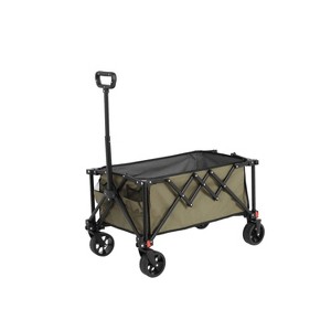 Folding Wagon Cart with All Terrain Wheels, Heavy Duty Utility Cart with Adjustable Handle for Camping, Garden, Sports, Shopping-The Pop Home - 1 of 4