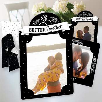 Big Dot of Happiness Mr. and Mrs. - Black and White Wedding or Bridal Shower 4x6 Picture Display - Paper Photo Frames - Set of 12