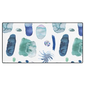 Ninola Design Blue Minimal Strokes Abstract Desk Mat - Deny Designs - 1 of 4