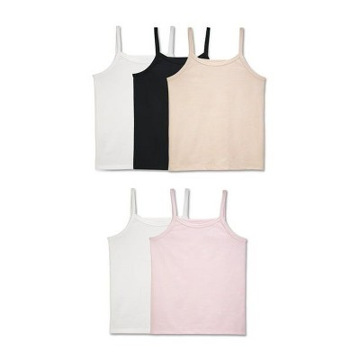 Fruit Of The Loom 5 Pack Girls Spin Cami Tank Top Undershirts, Size- XL
